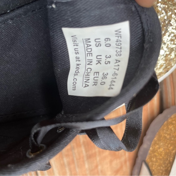 Keds x Kate Spade gold glitter shoes used US6 - Picture 12 of 14